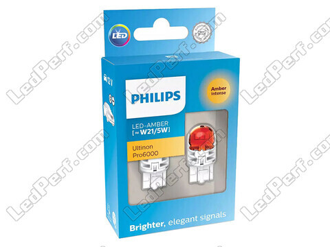 2x LED-Lampen Philips WY21/5W Ultinon PRO6000 - Orange - T20 - 11066AU60X2