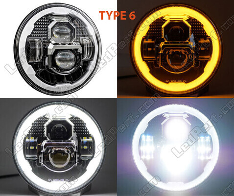 Typ 6 LED-Scheinwerfer für Suzuki Bandit 1250 N (2007 - 2010) - optisch Motorrad runde zugelassen