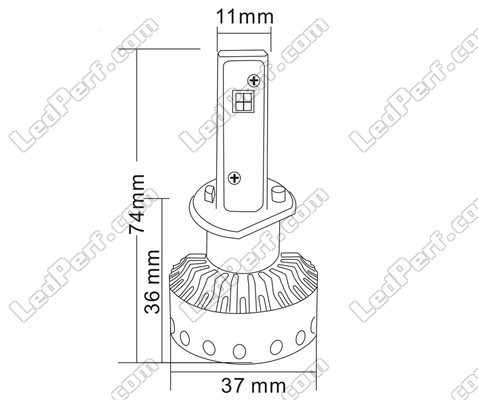 LED-Lampe H1 Abmessungen LED-Kit