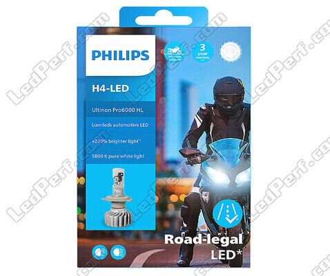 Verpackung der zugelassenen H4 LED Philips ULTINON Pro6000 Motorradlampe - 11342U6000X1