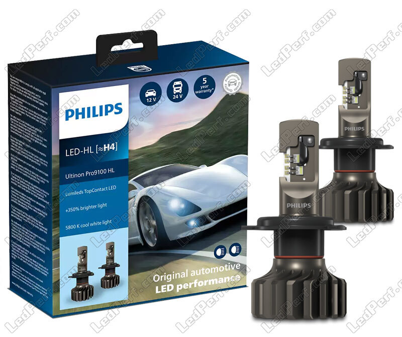 LED-Lampen-Kit H4 LED PHILIPS Ultinon Pro9100 +350% 5800K - LUM11342U91X2