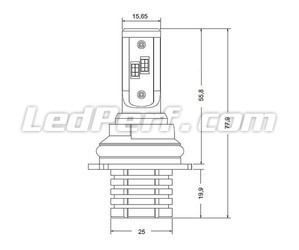 LED-Lampen-Kit HB5 (9007) Nano Technology – Abmessungen ultra-kompakt