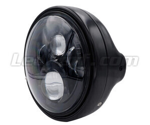 Full-LED-Optik, matt schwarz, für 7-Zoll-Scheinwerfer runde von Motorrad