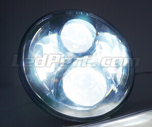 Optisch Motorrad Voll-LED Chrom für Scheinwerfer runde 7 Zoll - Typ 2 Beleuchtung Weiß Pur