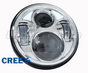 Optisch Motorrad Voll-LED Chrom für Scheinwerfer runde mit 5,75 Zoll