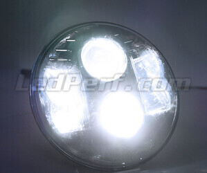 Optisch Motorrad Voll-LED schwarz für runde Scheinwerfer 7 Zoll - Typ 1 Beleuchtung Weiß Pur