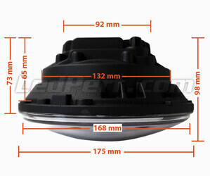 Optisch Motorrad Voll-LED schwarz für runde Scheinwerfer 7 Zoll - Typ 2 Abmessungen