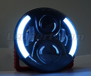 Optisch Motorrad Voll-LED schwarz für runde Scheinwerfer 7 Zoll - Typ 4 Tagfahrlichter
