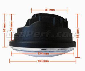 Optisch Motorrad Voll-LED schwarz für Scheinwerfer runde mit 5,75 Zoll Abmessungen