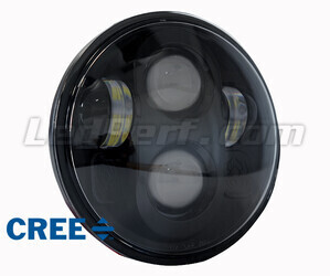 Optisch Motorrad Voll-LED schwarz für Scheinwerfer runde mit 5,75 Zoll