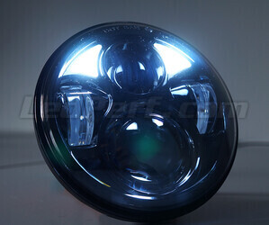 Optisch Motorrad Voll-LED schwarz für Scheinwerfer runde mit 5,75 Zoll Tagfahrlichter