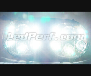 Scheinwerfer Motorrad Voll-LED Chrom für Harley Davidson Road Glide (1998-2014) Beleuchtung Weiß Pur