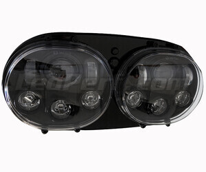 Scheinwerfer Motorrad Voll-LED schwarz für Harley Davidson Road Glide (1998-2014) Zweifach-Optik