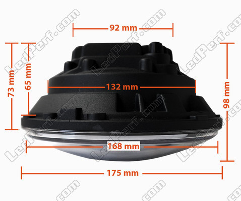 Optisch Motorrad Voll-LED schwarz für runde Scheinwerfer 7 Zoll - Typ 4 Abmessungen