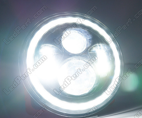 Optisch Motorrad Voll-LED schwarz für runde Scheinwerfer 7 Zoll - Typ 5 Beleuchtung Weiß Pur