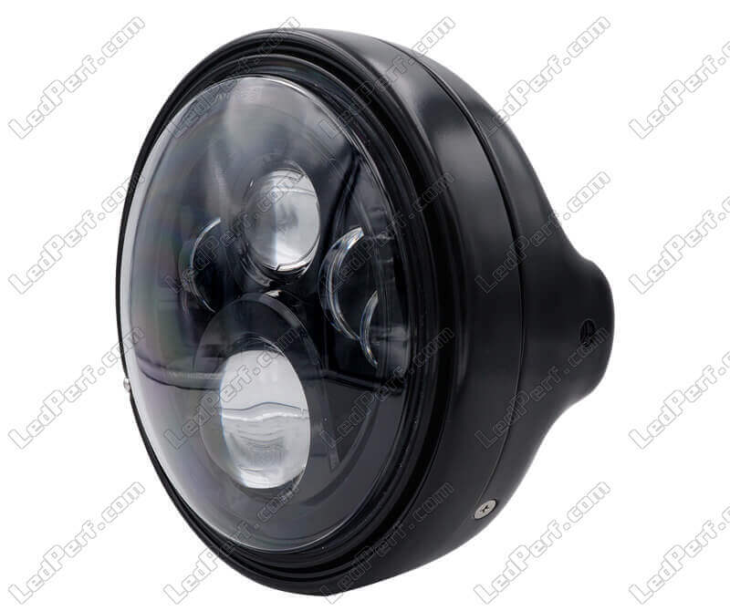 Matt schwarzer 7-Zoll-Scheinwerfer runde für Full-LED-Optik von Motorrad
