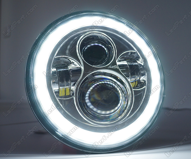 6,5-Zoll-Motorrad-LED-Scheinwerfer Retro rund 12 V 26 W 6500 K  LED-Scheinwerfer mit Halterungssatz, modifizierte Teile
