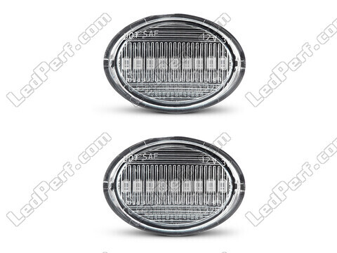 Frontansicht der sequentiellen LED-Seitenblinker für Fiat 500 L - Transparente Farbe