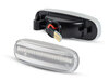 Seitenansicht der sequentiellen LED-Seitenblinker für Fiat Doblo II - Transparente Version