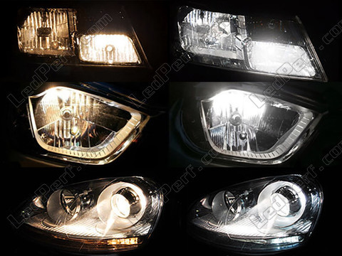 Vergleich des Abblendlicht-Xenon-Effekts von Ford Kuga 3 vor und nach der Modifikation