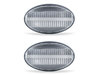 Frontansicht der sequentiellen LED-Seitenblinker für Mercedes A-Klasse (W168) - Transparente Farbe