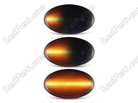 Beleuchtung der dynamischen LED-Seitenblinker in schwarz für Mercedes A-Klasse (W168)
