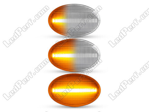 Beleuchtung der sequentiellen LED-Seitenblinker in transparent für Opel Astra F
