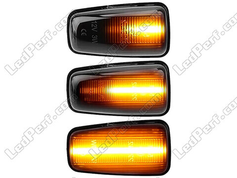 Beleuchtung der dynamischen LED-Seitenblinker in schwarz für Peugeot 106
