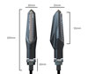 Gesamtheit der Abmessungen der Sequentielle LED-Blinker für Aprilia Dorsoduro 750