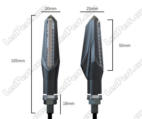 Gesamtheit der Abmessungen der Sequentielle LED-Blinker für Aprilia RS 125 (1999 - 2005)
