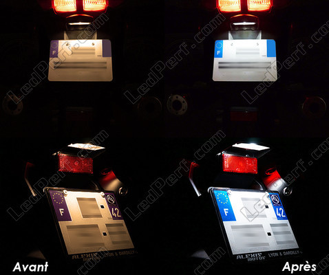 LED Kennzeichen vor und nach Aprilia RS 250 Tuning