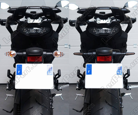 Vergleich vor und nach der Veränderung zu Sequentielle LED-Blinkern von Honda CB 650 R