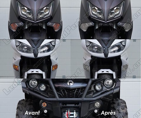 Led Frontblinker Indian Motorcycle Chief classic / standard 1720 (2009 - 2013) vor und nach