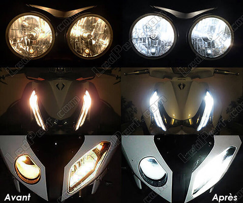 Led Standlichter Weiß Xenon Kawasaki ZR-7S vor und nach