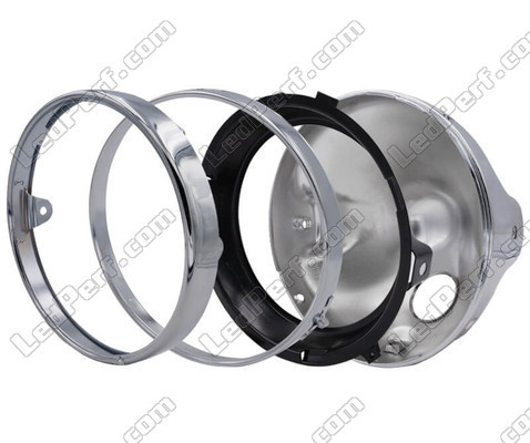 Runder und verchromter Scheinwerfer für Moto-Guzzi Bellagio 940 Voll-LED-Optik, Teilemontage