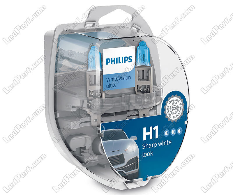 2 Scheinwerferlampen H1 Philips WhiteVision ULTRA + 2 W5W als Geschenk -  12258WVUSM