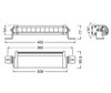 Schema der Abmessungen LED-Light-Bar Osram LEDriving® LIGHTBAR FX250-SP