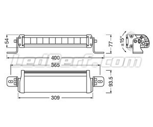 Schema der Abmessungen LED-Light-Bar Osram LEDriving® LIGHTBAR FX250-SP