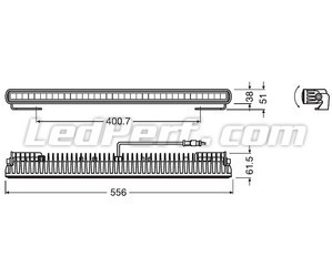Schema der Abmessungen LED-Light-Bar Osram LEDriving® LIGHTBAR SX500-CB