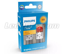 2x LED-Lampen Philips PY21W Ultinon PRO6000 - Orange - BAU15S - 11498AU60X2