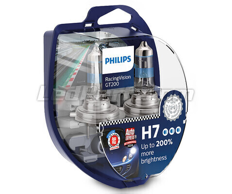 Zwei Scheinwerferlampen H7 Philips RacingVision GT200 55W +200